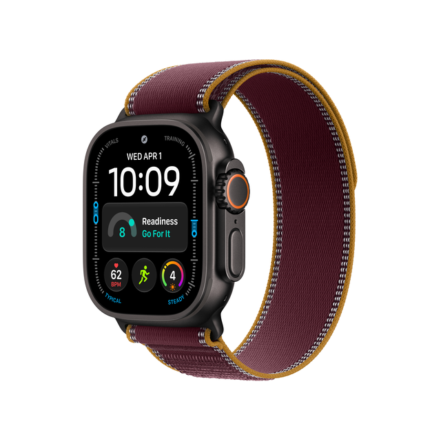 Смарт-часы Apple Watch Ultra 4 (2026) 49mm case Trail Loop M/L (черный/бордовый)