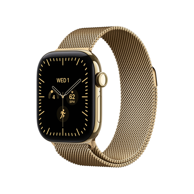 Смарт-часы Apple Watch Series 12 46mm Milanese Loop S/M Cellular (золотой)